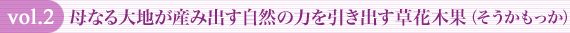 vol.2 母なる大地が産み出す自然の力を引き出す草花木果(そうかもっか)