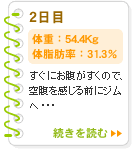 2日目　54.4Kg　31.3％