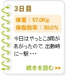 3日目　57.0Kg　30.0％