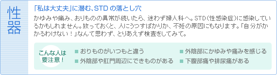 ＜性器＞　「私は大丈夫」に潜む、STDの落とし穴