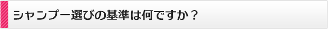 シャンプー選びの基準は何ですか？