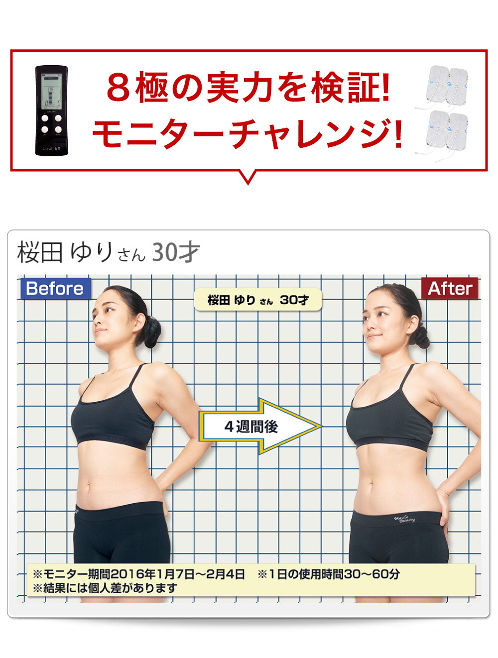 コアリフトEX Corelift EX EMS 家庭用日本最大級パワーの8極 EMS